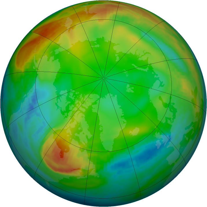 Arctic ozone map for 03 January 1981